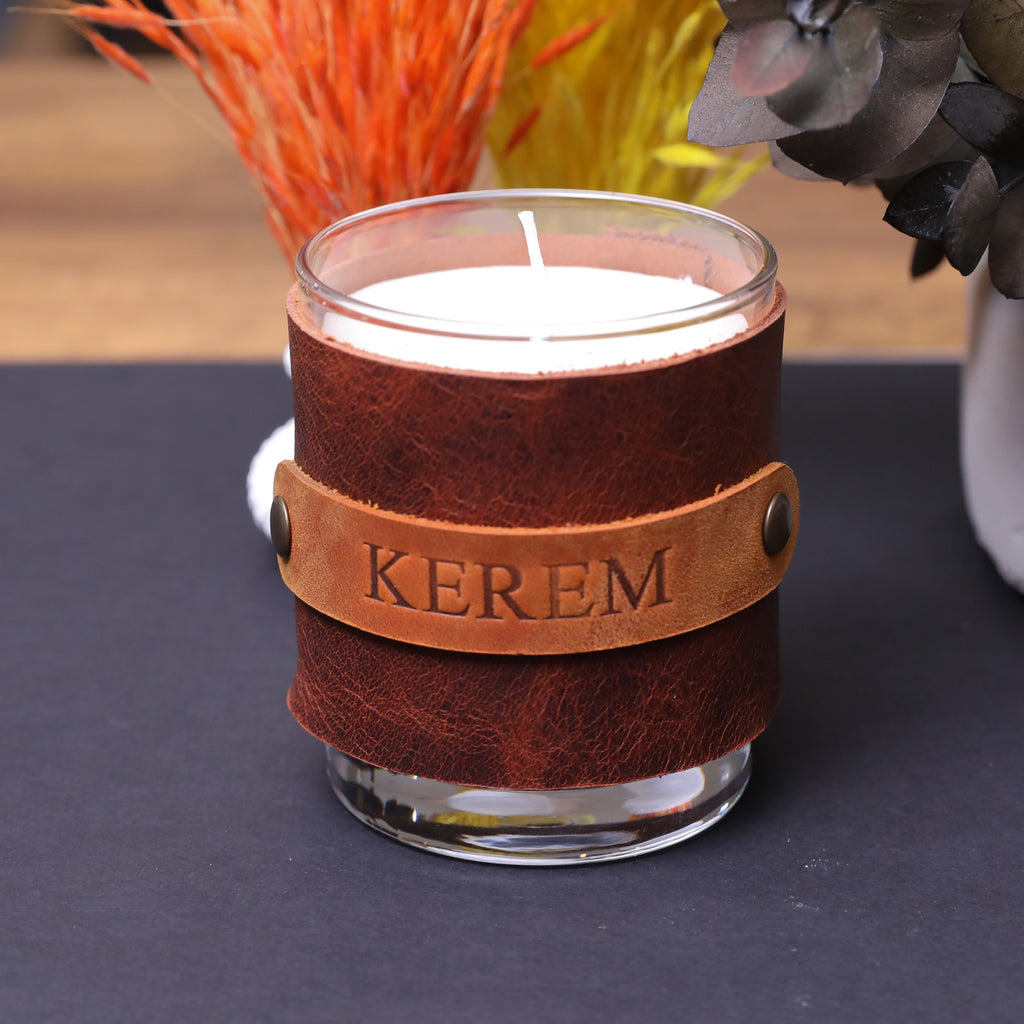 Deri Kılıflı Parafinsiz Soya Mumu