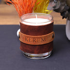 Deri Kılıflı Parafinsiz Soya Mumu