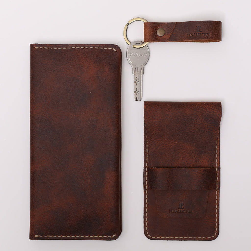Uzun Cüzdan Kapaklı Kalemlik Anahtarlık Hediye Seti