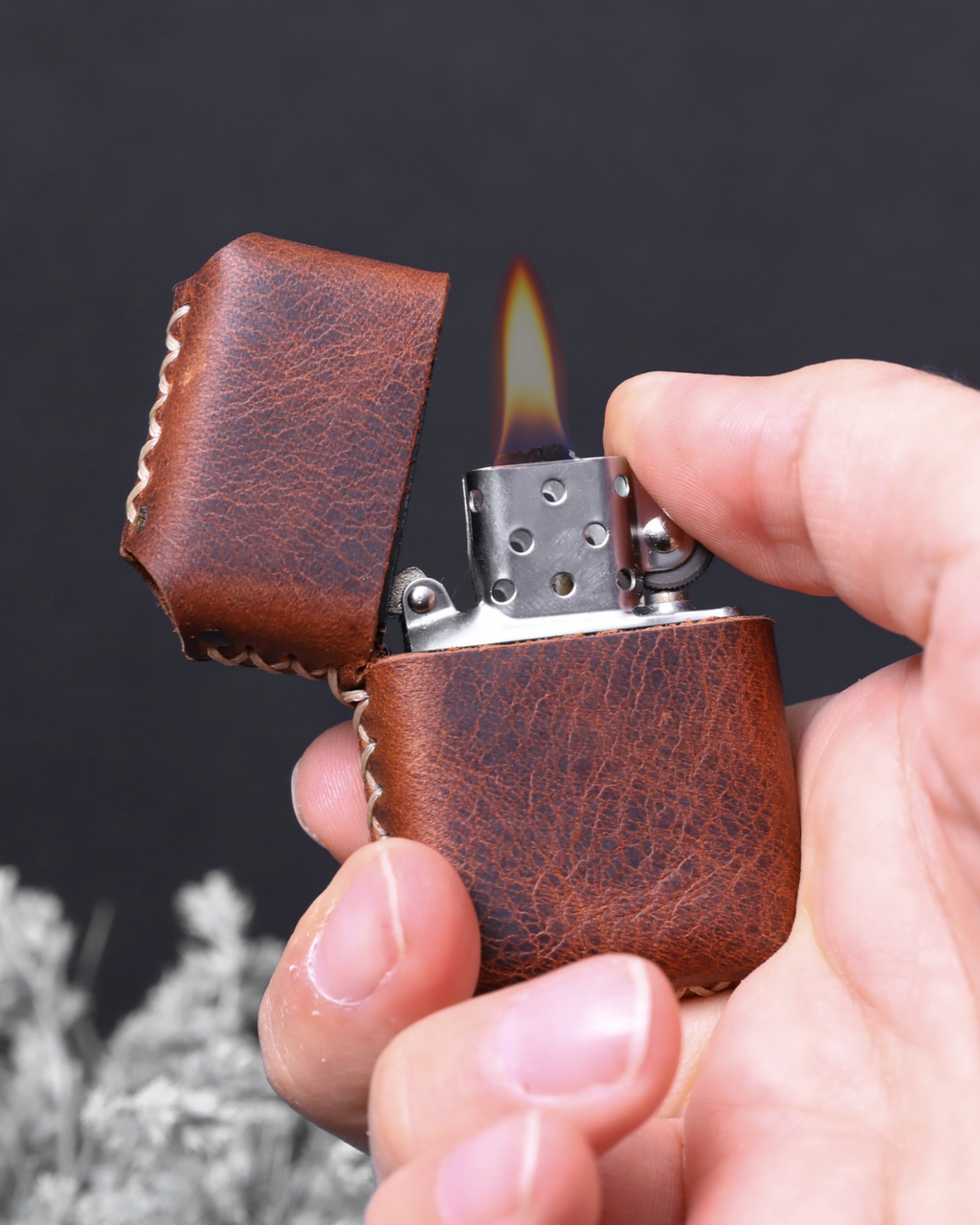 Deri Kılıflı Benzinli Çakmak