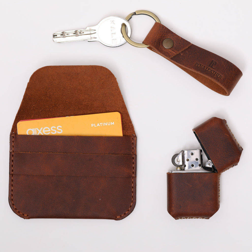 Kemerli Kartlık Anahtarlık Çakmak Hediye Seti