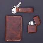 Dikey Cüzdan Anahtarlık Çakmak Hediye Seti