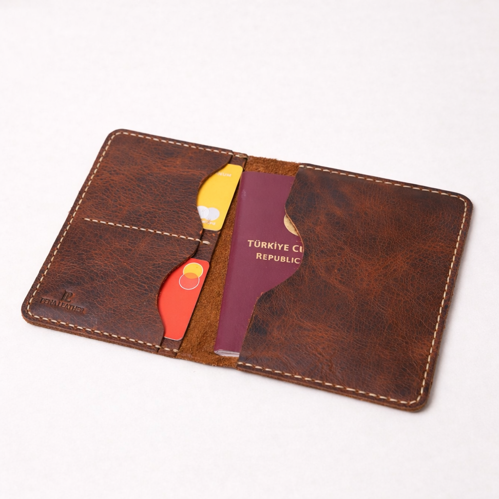 Deri Pasaport Cüzdan