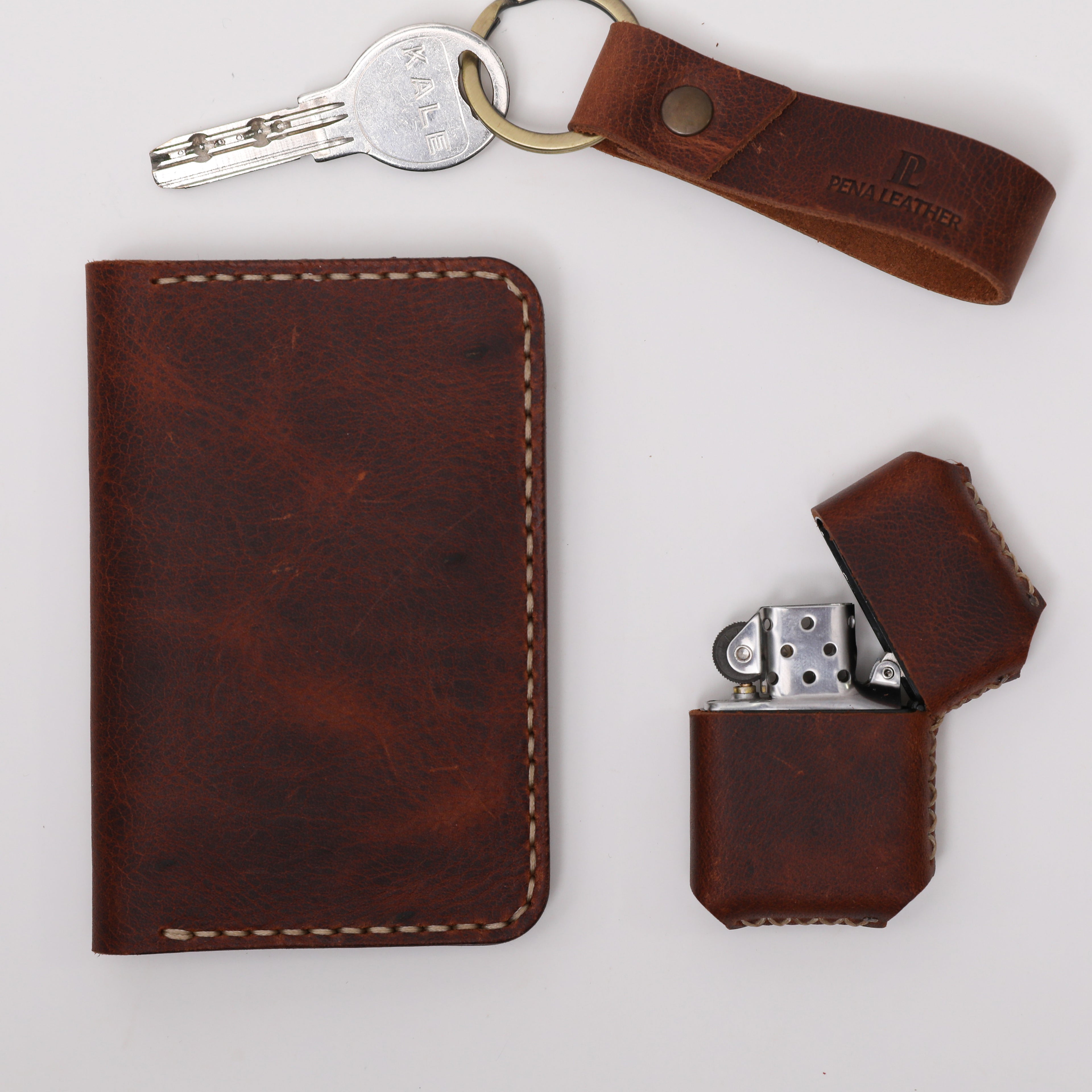 Dikey Cüzdan Anahtarlık Çakmak Hediye Seti