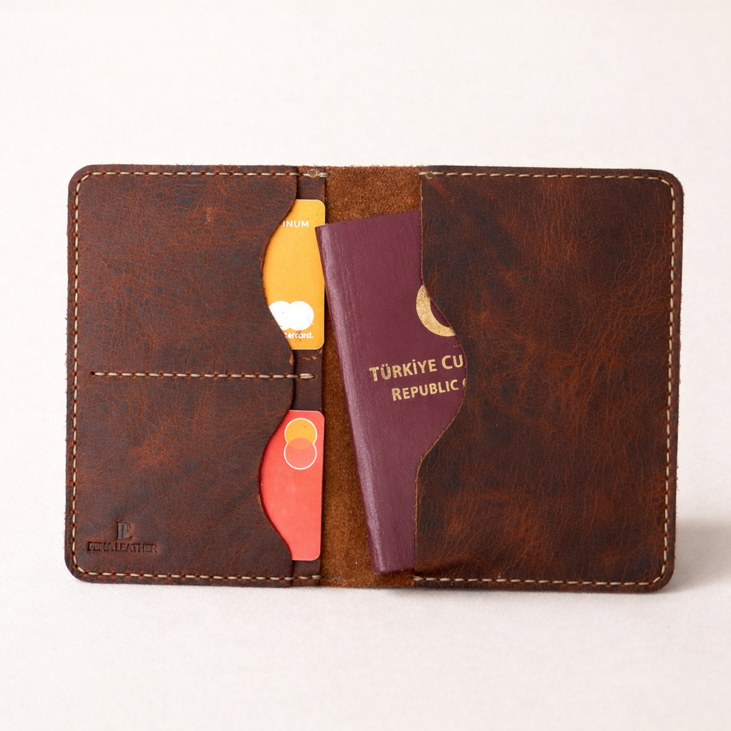 Deri Pasaport Cüzdan