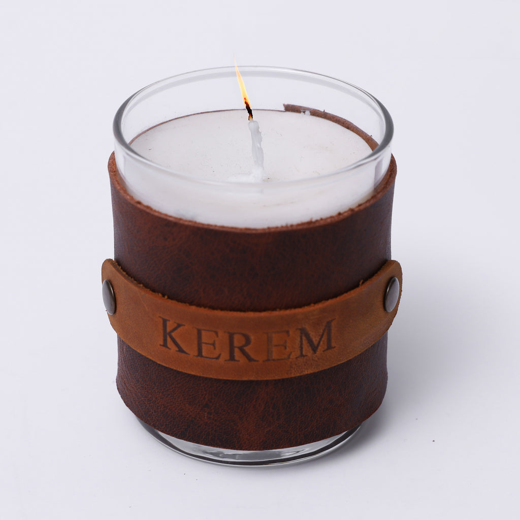 Deri Kılıflı Parafinsiz Soya Mumu