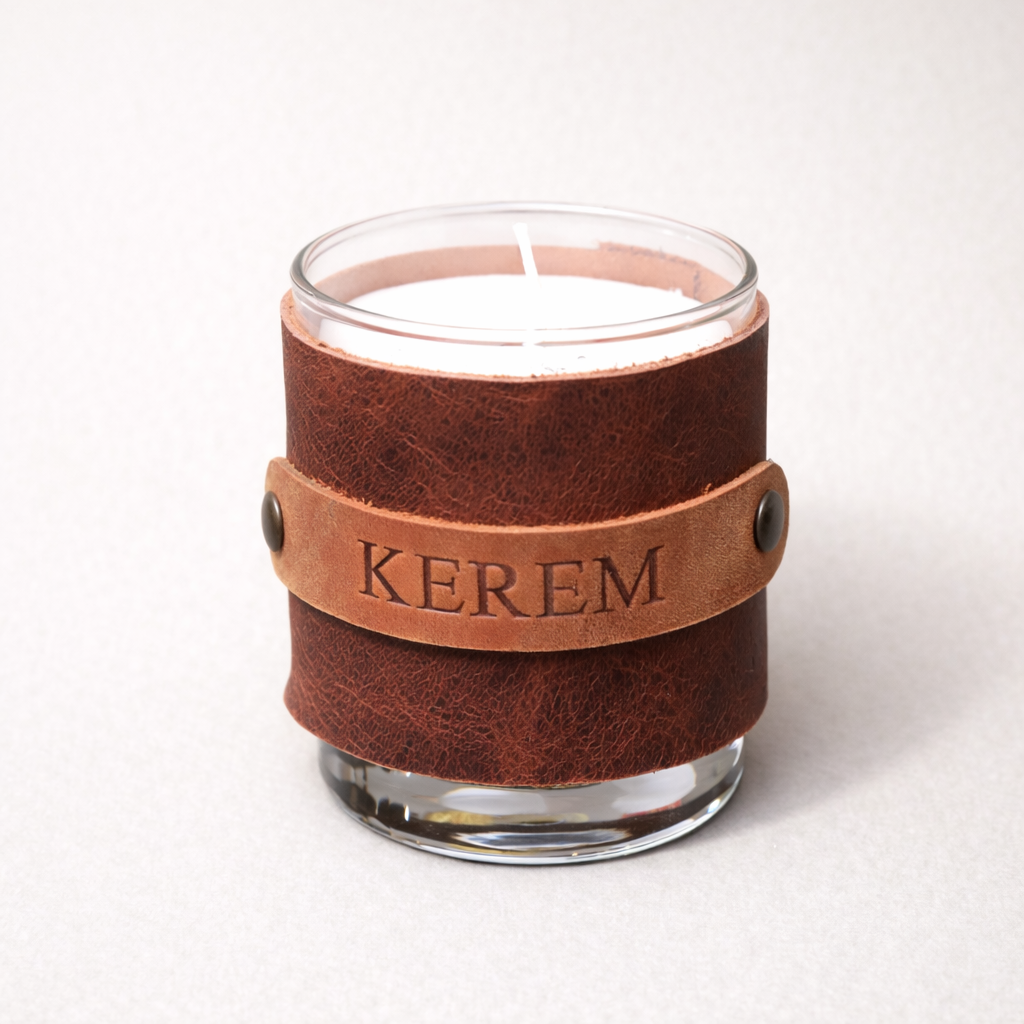 Deri Kılıflı Parafinsiz Soya Mumu